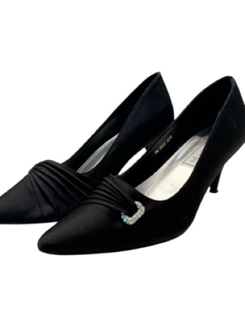 Deep Navy Satin Heels by Touch Ups